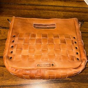 BED|STU Woven Leather Crossbody Bag in Tan